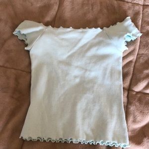 Light blue off the shoulder (a little cropped)
